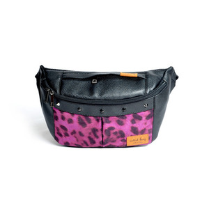modern waist bag - purple leopard